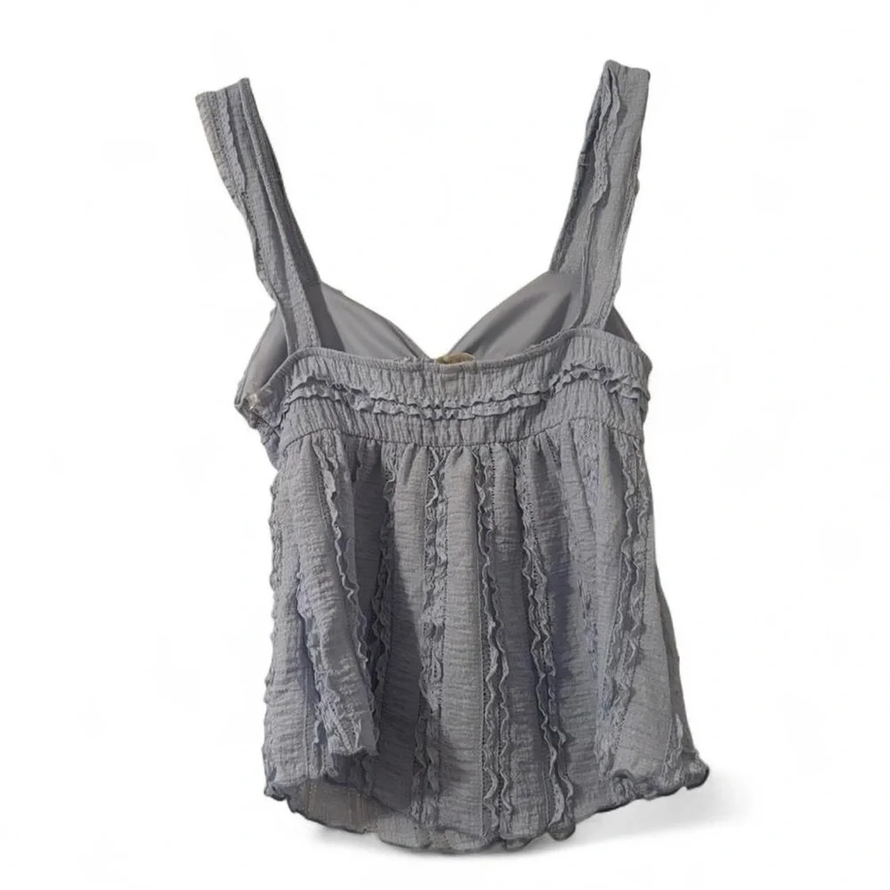 NWT Derek Heart Baby Blue Ruffle Top - Picture 2 of 2